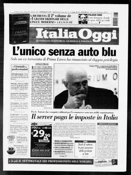 Italia oggi : quotidiano di economia finanza e politica